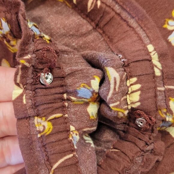 Madewell Lucie Smocked Square Neck Cotton Floral Cottage Top 10 - Picture 13 of 15